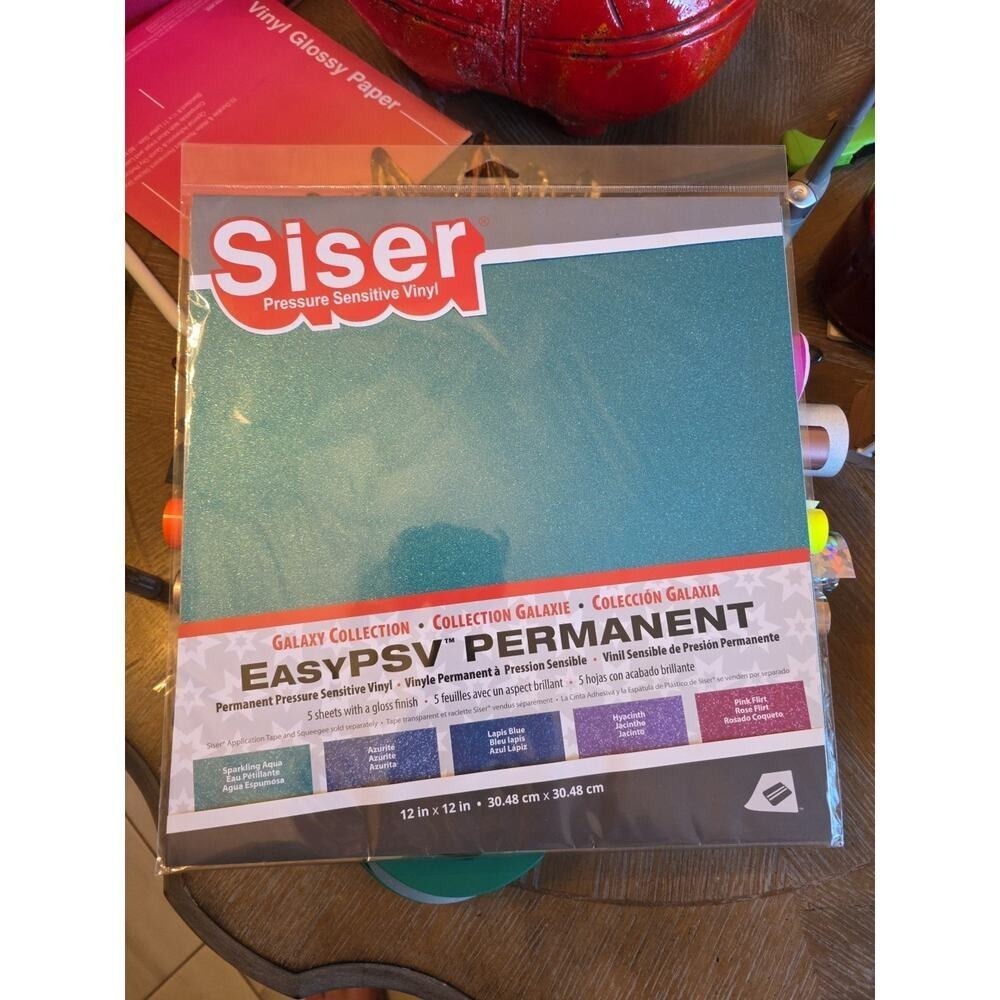 Siser Easy PSV Permanent Self-Adhesive Glitter Craft‎ Vinyl 12" Yard Rolls E2
